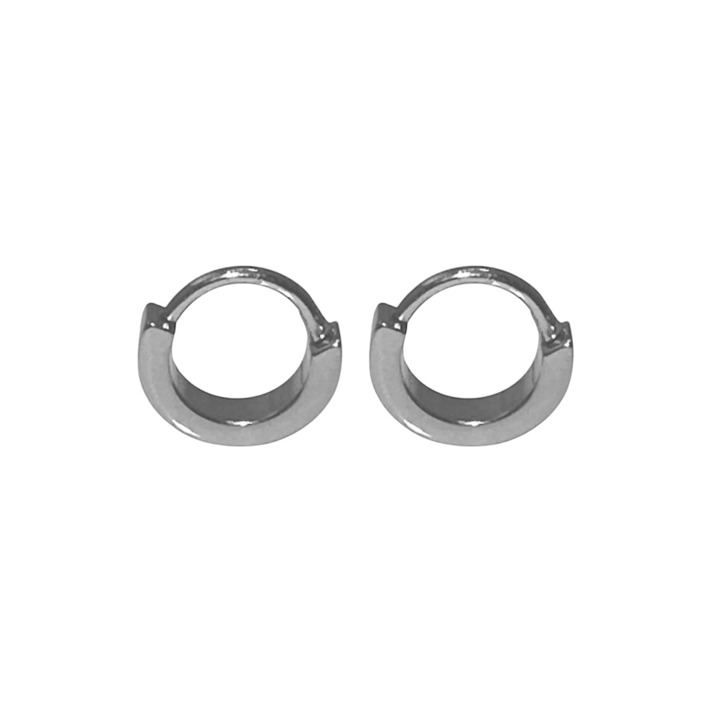 6 mm titanium hoops on a white background