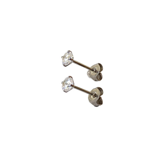 Diamond Gem Titanium Studs 5mm standard fit on a white background