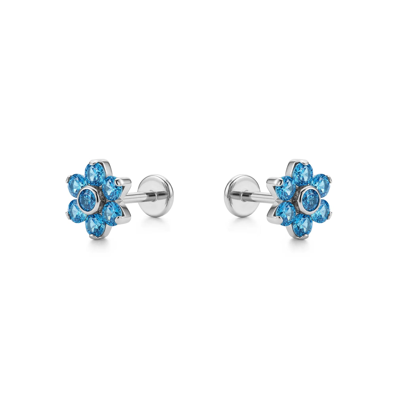 Titanium diamond gem flat back stud 