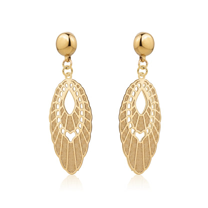 Gold Pendant Earrings. Detachable earrings for a truly hypoallergenic jewellery on a white background