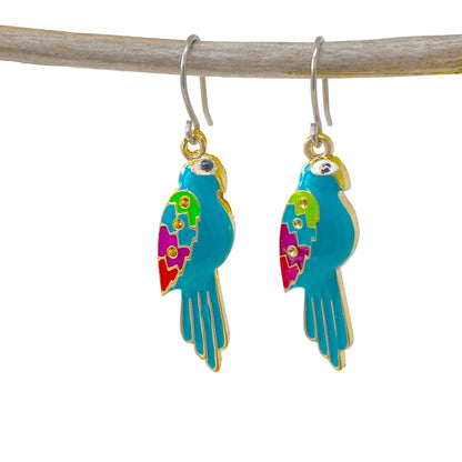 Bird of Paradise Earrings with titanium hook.