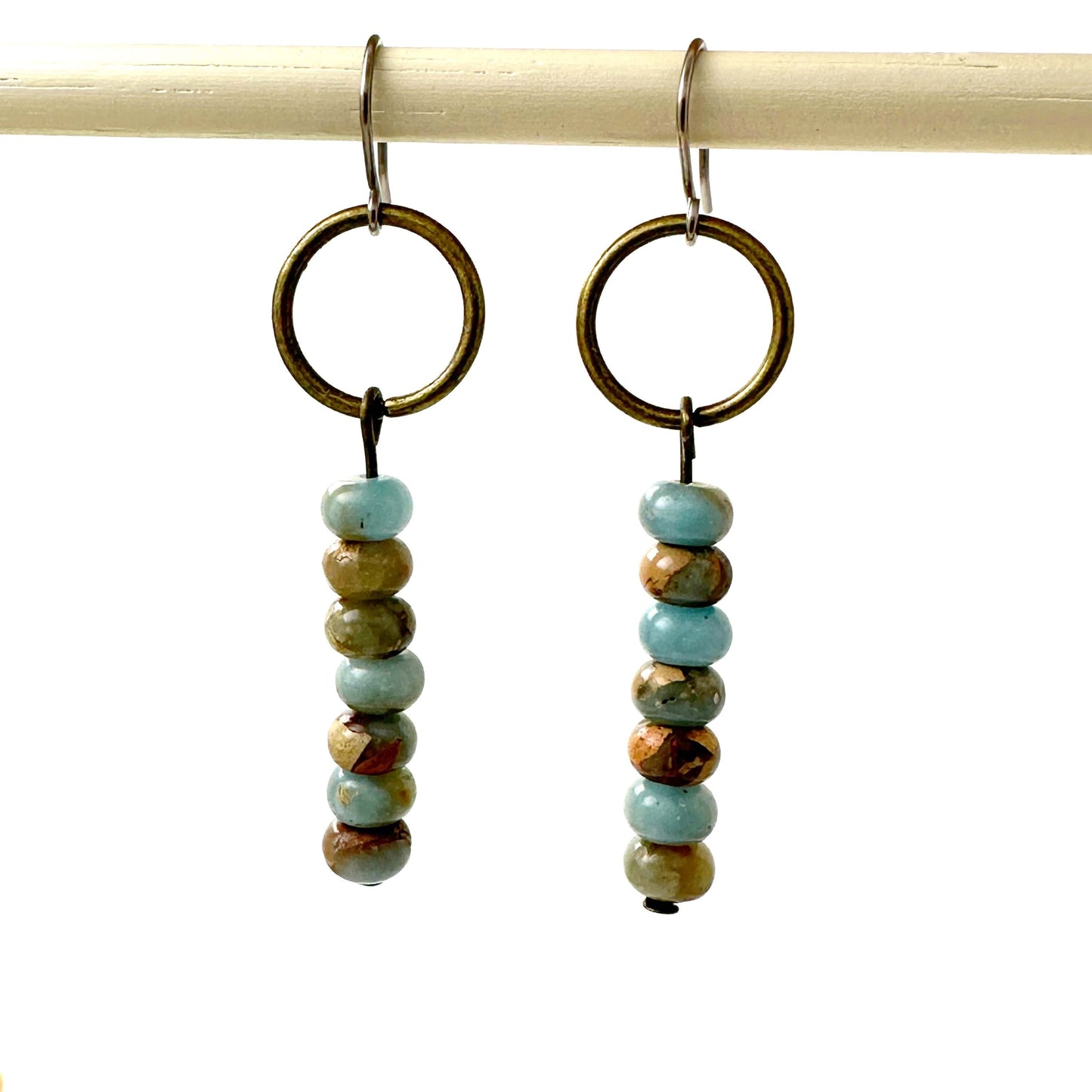 Bohemia Bead earrings with titanium hook.