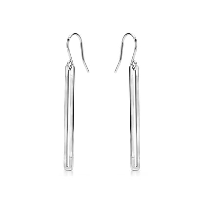 Gold Or Silver Narrow Rectangular Loop Earring