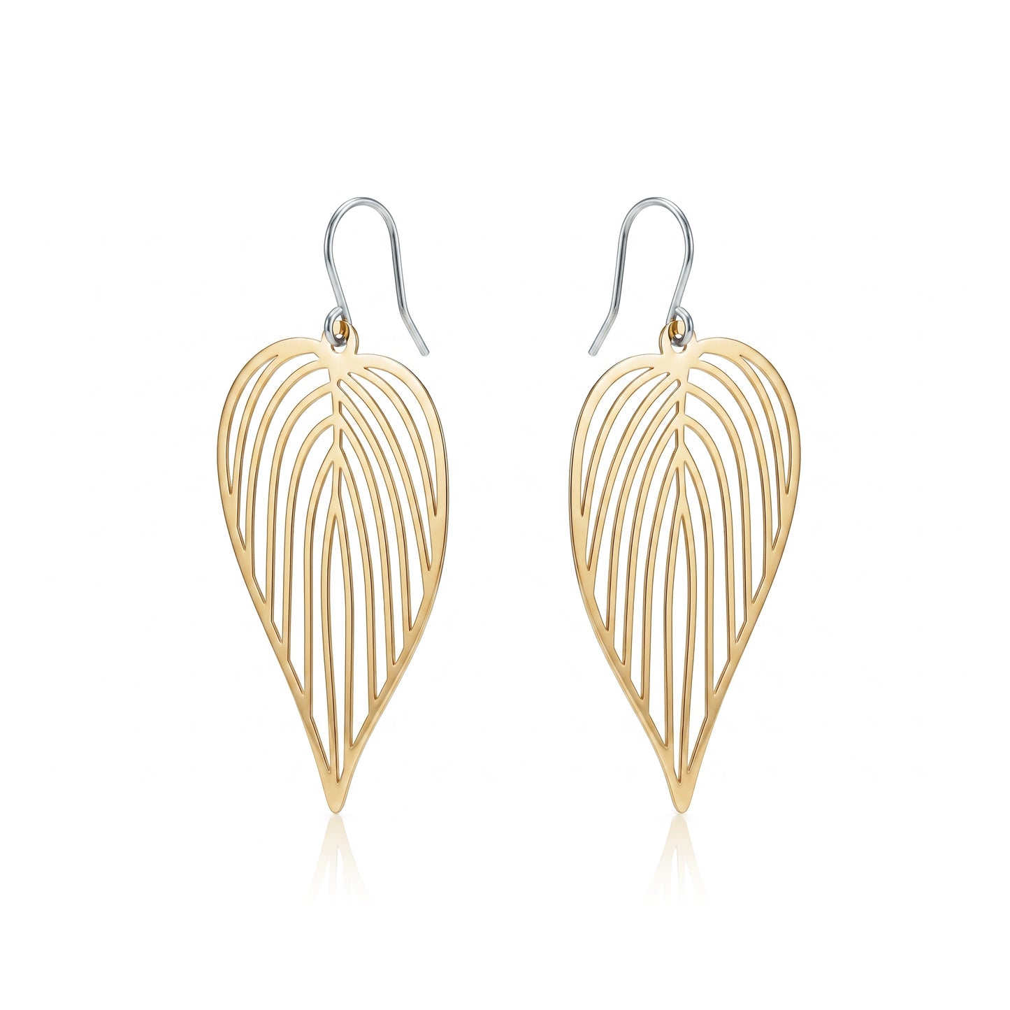 Tropical Leaves Earrings with titanium hook. on a white background