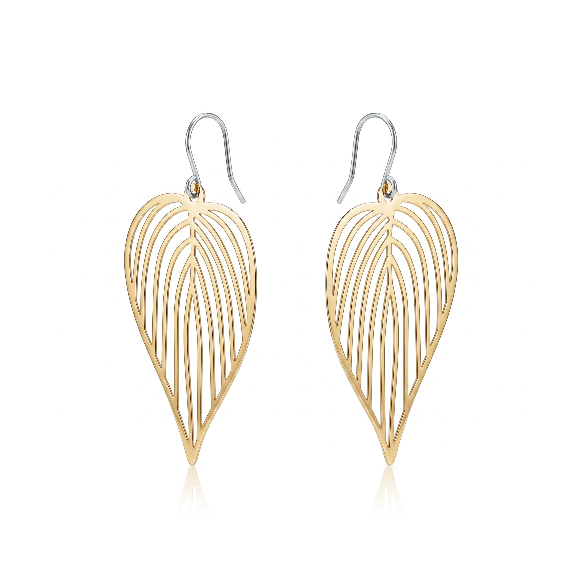 Tropical Leaves Earrings with titanium hook. on a white background
