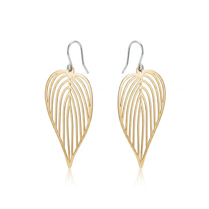 Tropical Leaves Earrings with titanium hook. on a white background