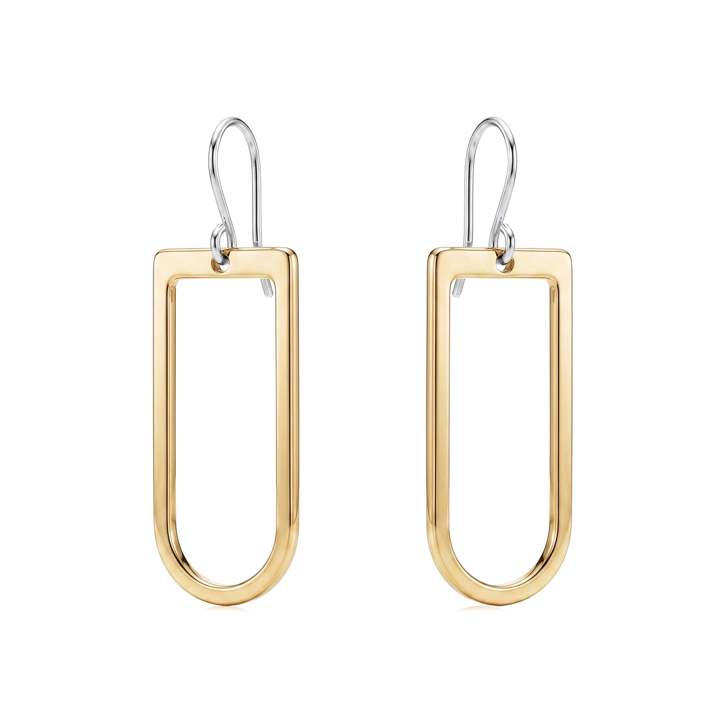 Titanium hoop earrings - Square hoop earring with a titanium hook on a white background