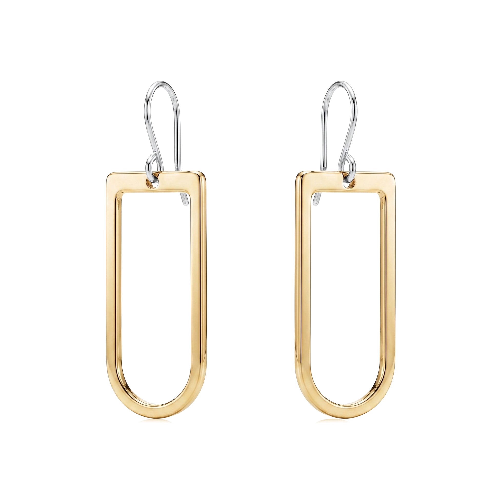 Titanium hoop earrings - Square hoop earring with a titanium hook on a white background