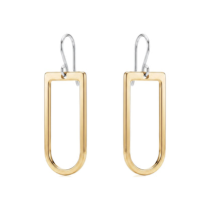 Titanium hoop earrings - Square hoop earring with a titanium hook on a white background