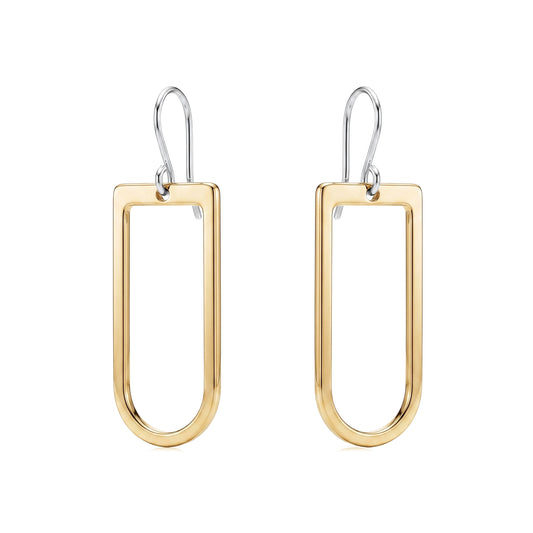 Titanium hoop earrings - Square hoop earring with a titanium hook on a white background