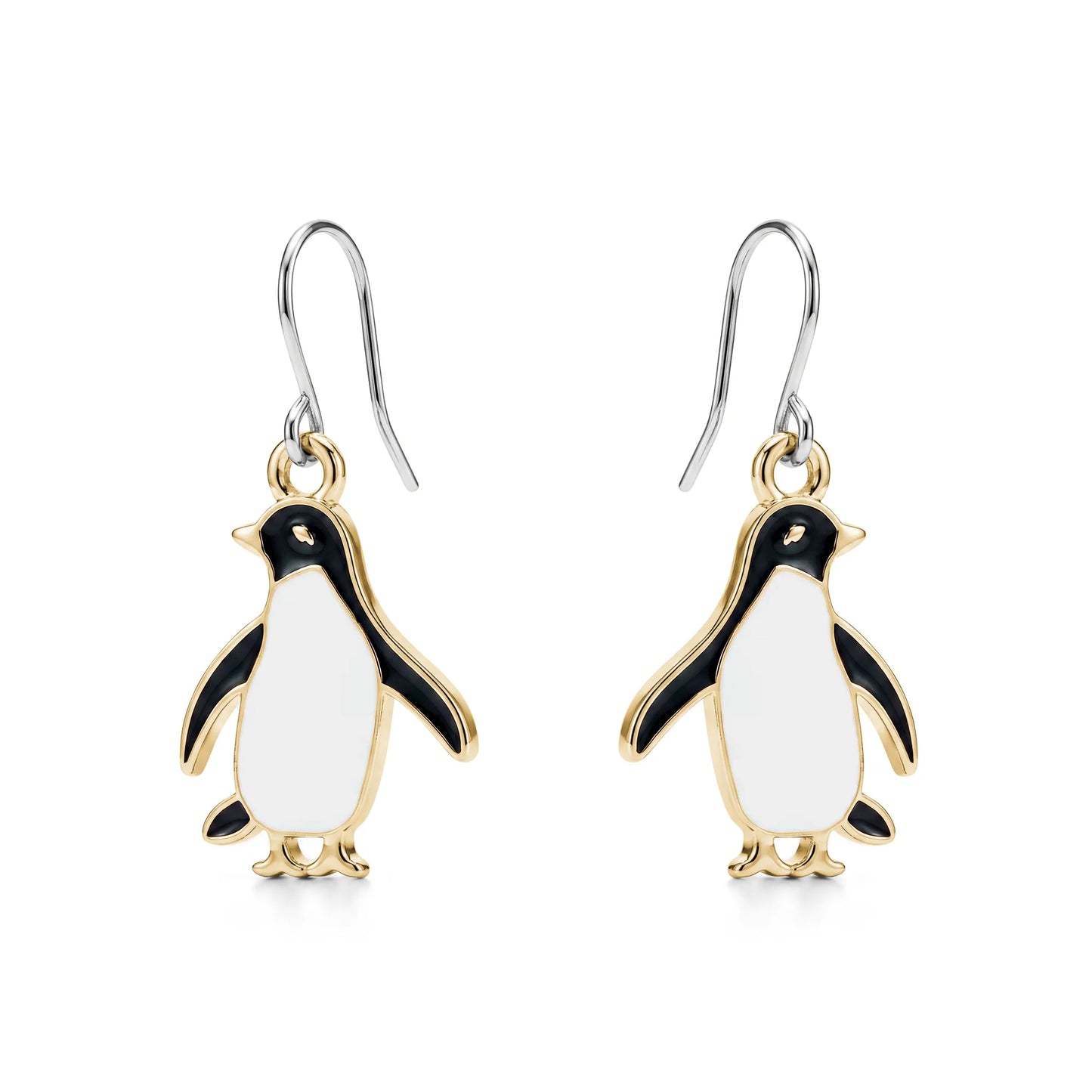 penguin hypoallergenic titanium earrings on a white background