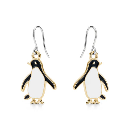 penguin hypoallergenic titanium earrings on a white background