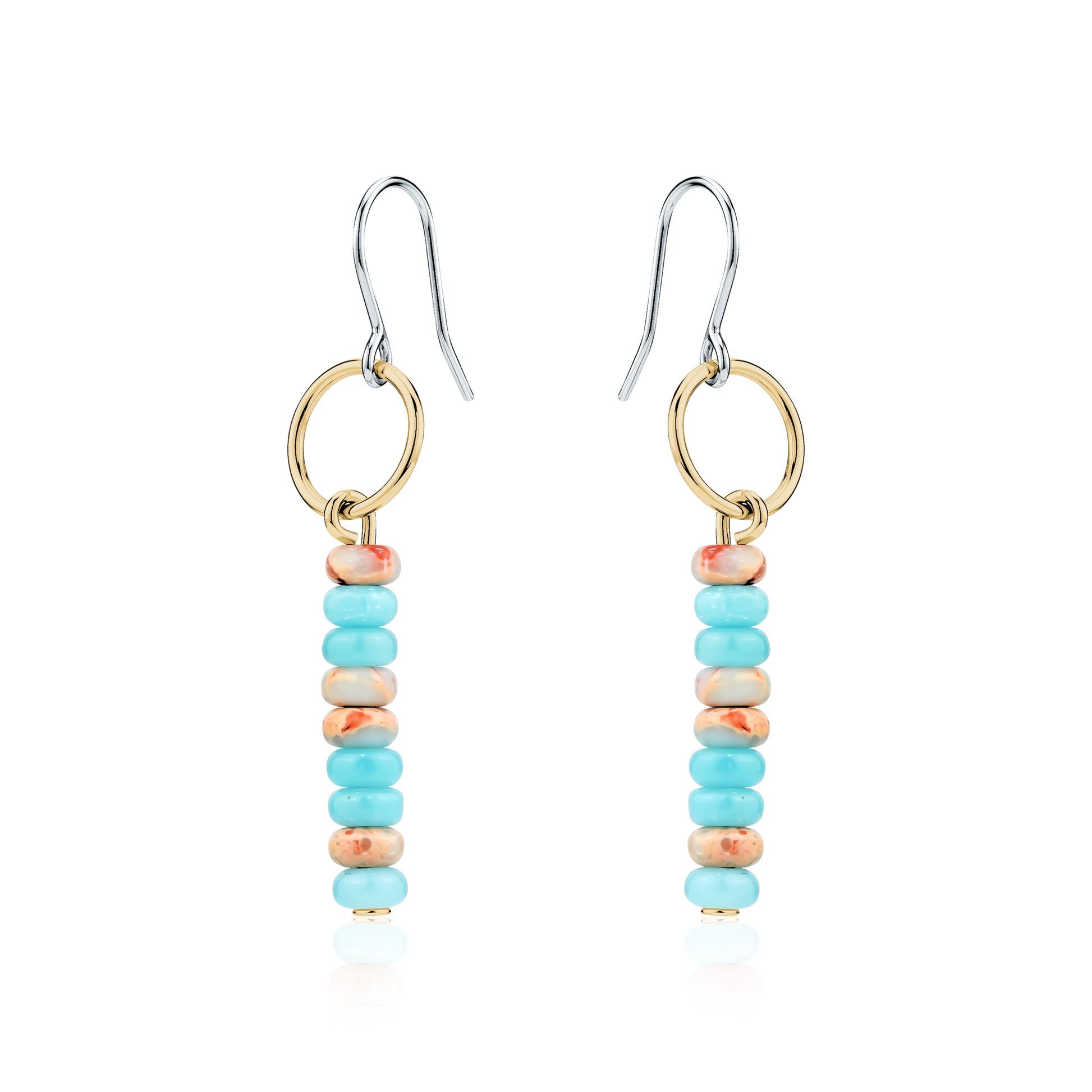 Bohemia Bead earrings with titanium hook on a white back ground