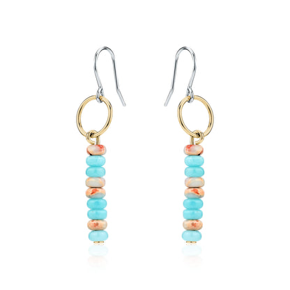 Bohemia Bead earrings with titanium hook on a white back ground
