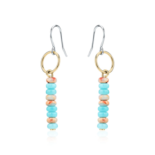 Bohemia Bead earrings with titanium hook on a white back ground