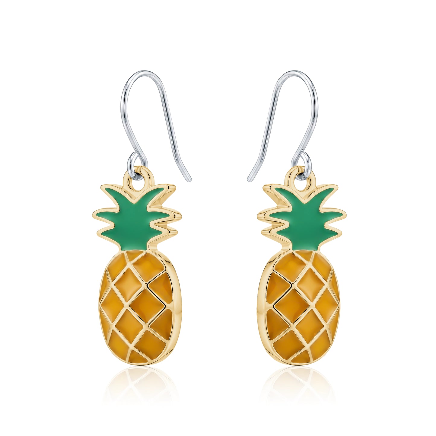Pineapple Charm earrings with a titanium hook on a white background