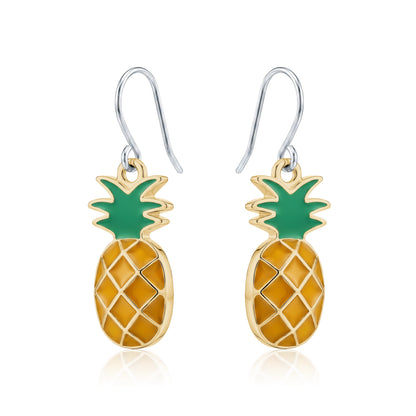 Pineapple Charm earrings with a titanium hook on a white background