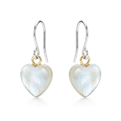 Translucent Heart Earrings with titanium hook. on a white background
