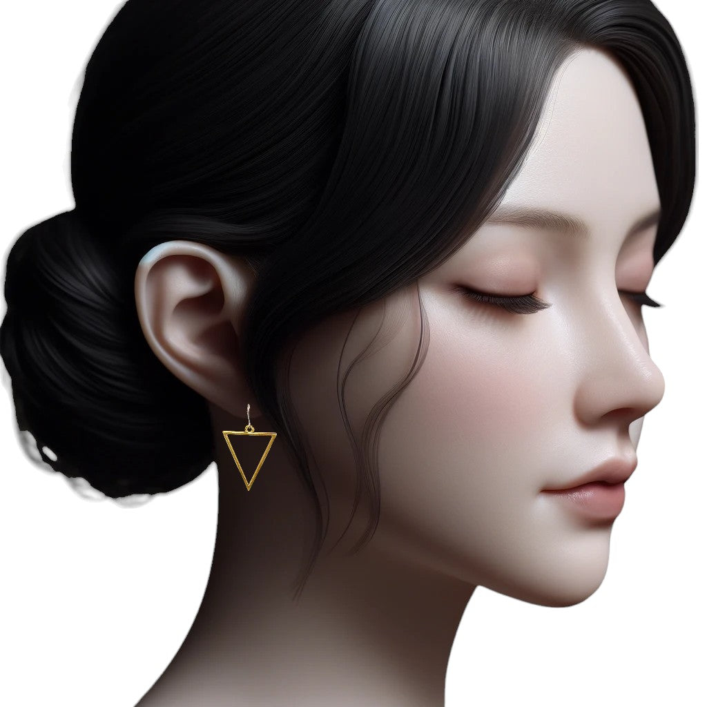 Geometric Gold Triangle earrings