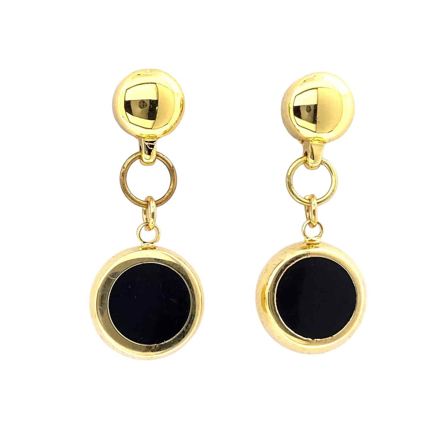 TI-GO Gold and black ring earring. Detachable earrings for a truly hypoallergenic jewellery on a white background