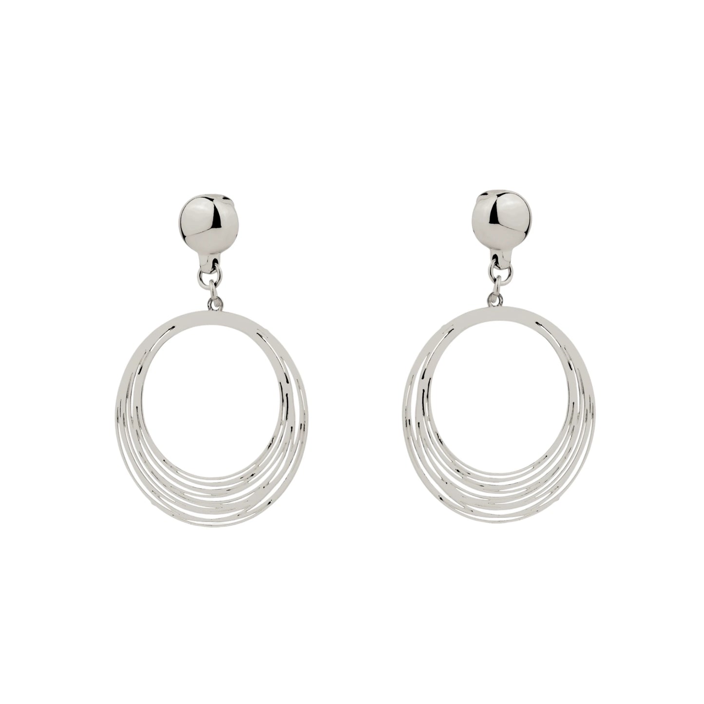TI-GO Silver String Rings earrings. Detachable earrings for a truly hypoallergenic jewellery on a white background