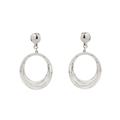 TI-GO Silver String Rings earrings. Detachable earrings for a truly hypoallergenic jewellery on a white background
