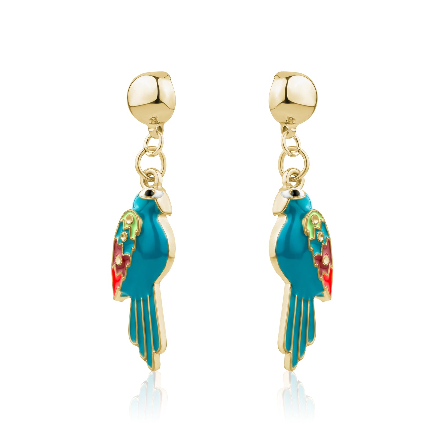 Bird of Paradise Titanium Earrings. Magnetic titanium interchangeable earring system. Detachable earrings for a truly hypoallergenic jewellery on a white background