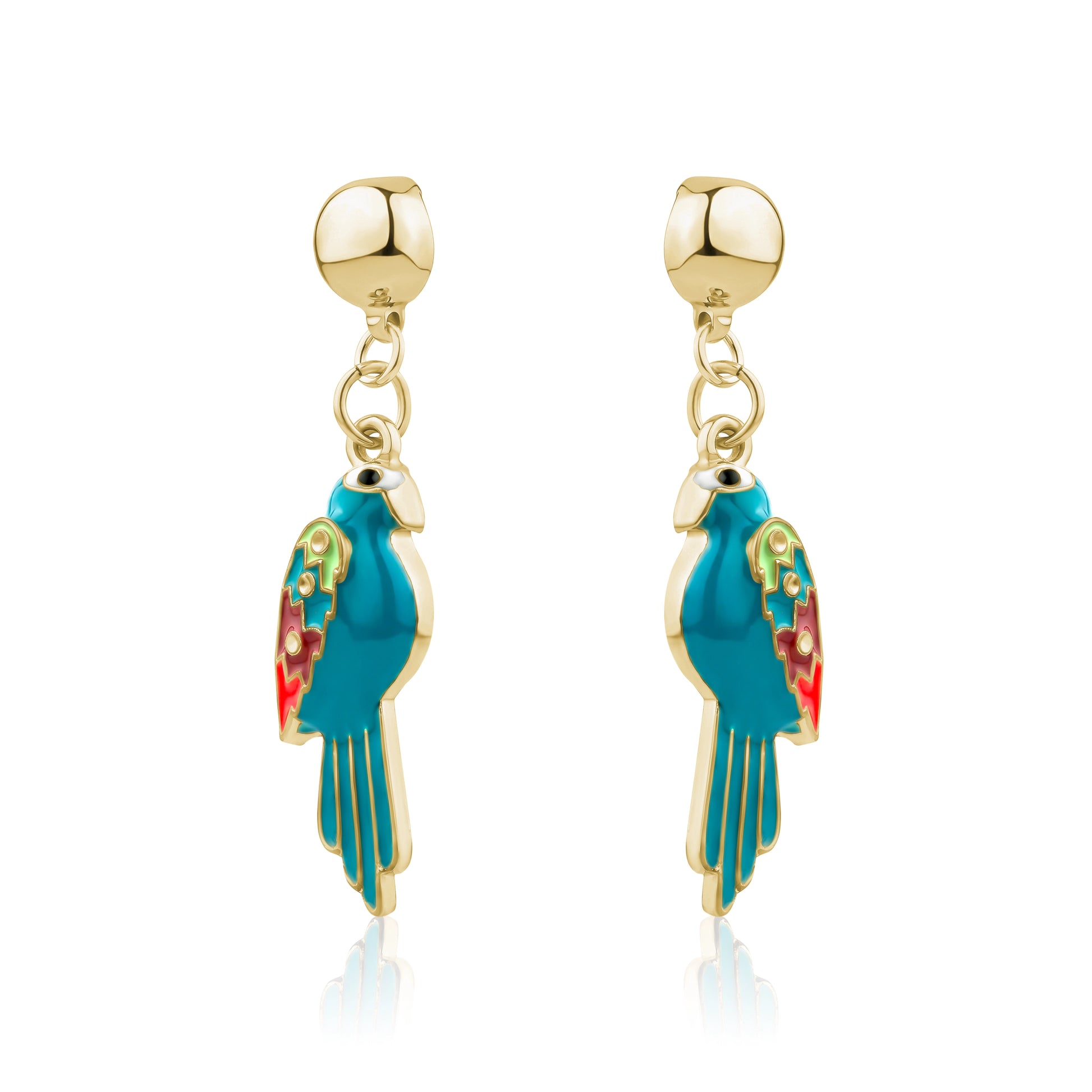 Bird of Paradise Titanium Earrings. Magnetic titanium interchangeable earring system. Detachable earrings for a truly hypoallergenic jewellery on a white background