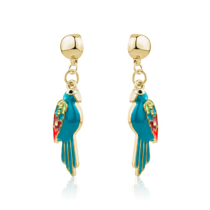 Bird of Paradise Titanium Earrings. Magnetic titanium interchangeable earring system. Detachable earrings for a truly hypoallergenic jewellery on a white background