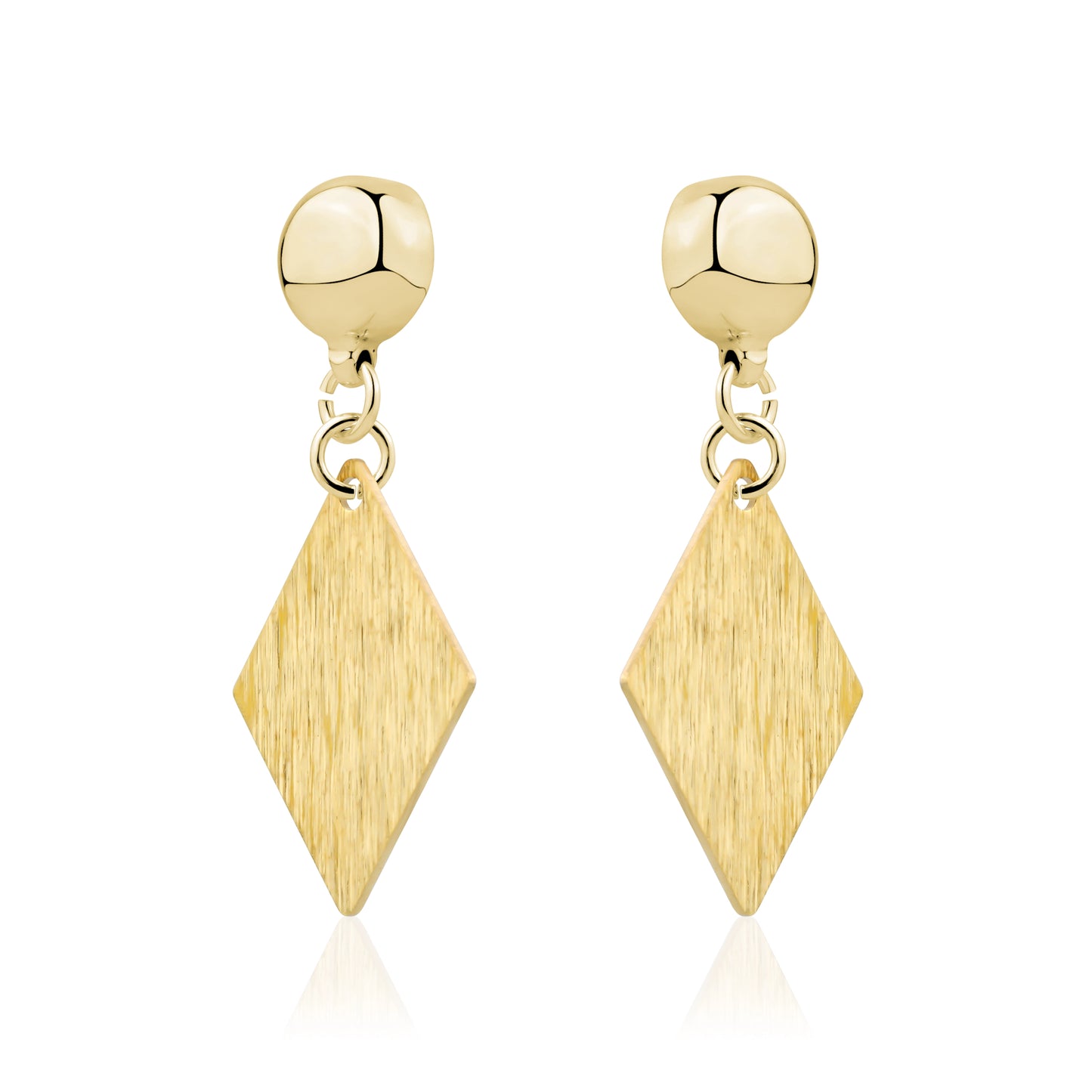 Interchangeable magnetic titanium Brushed Rhombus Golden Earrings
