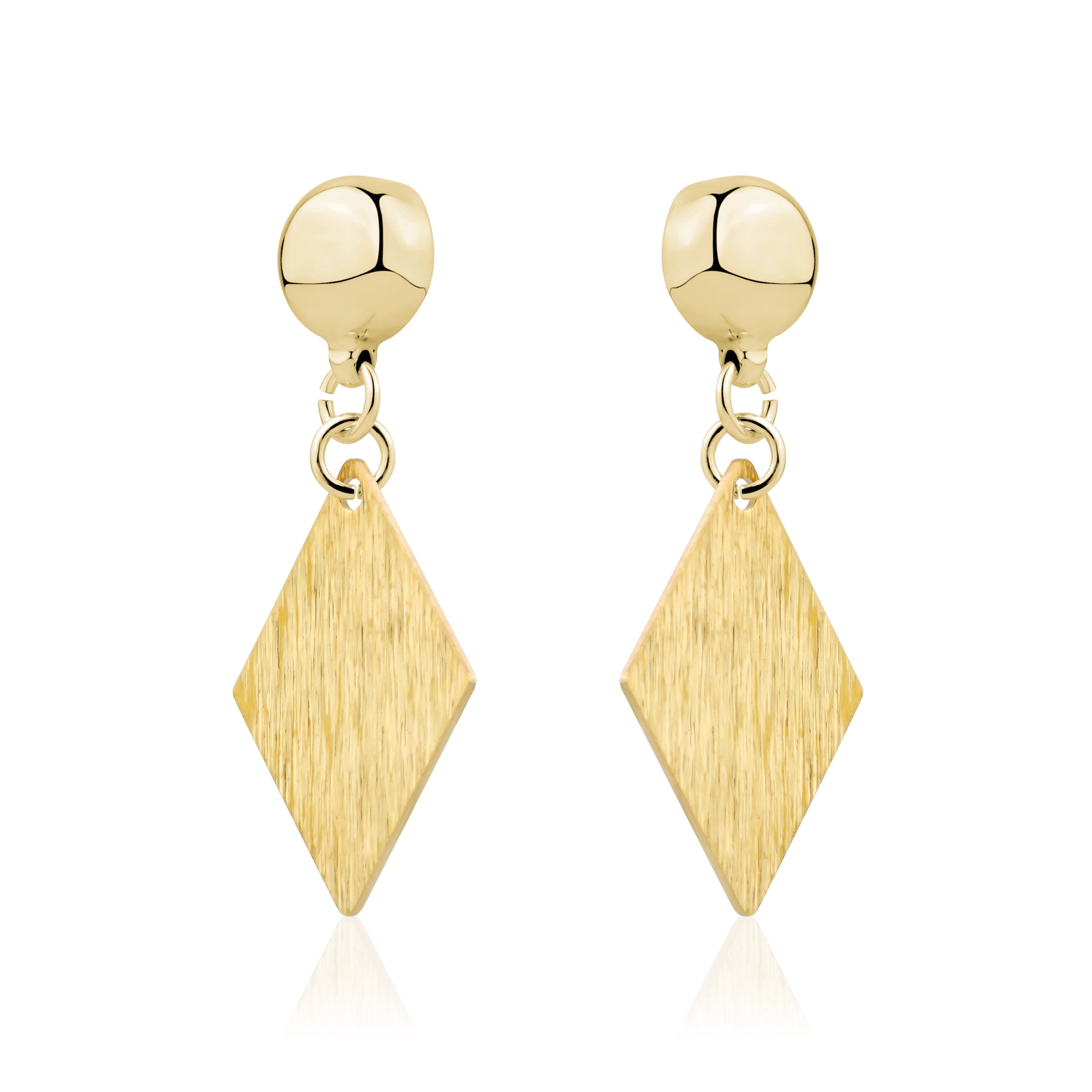 Interchangeable magnetic titanium Brushed Rhombus Golden Earrings