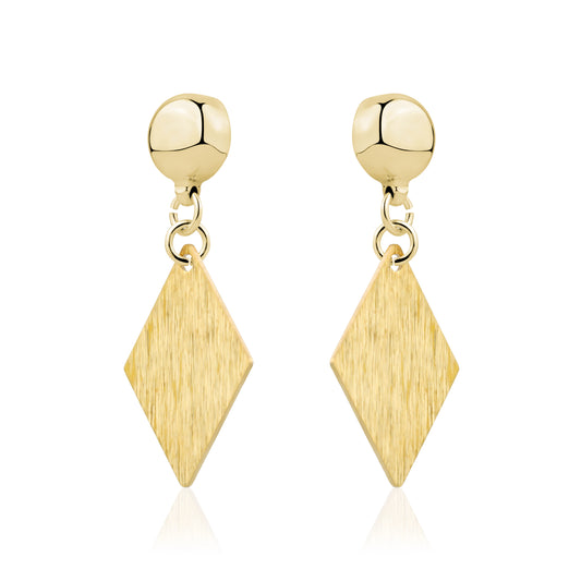 Interchangeable magnetic titanium Brushed Rhombus Golden Earrings