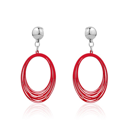 TI-GO Red String Rings earring. Magnetic titanium interchangeable earring system for a truly hypoallergenic jewellery on a white background