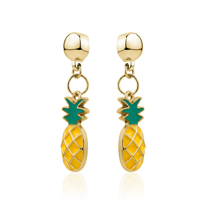 Pineapple Charm Earring. Detachable earrings for a truly hypoallergenic jewellery on a white background