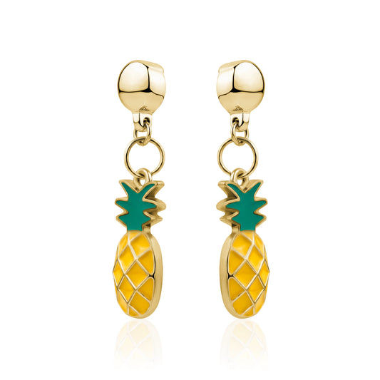 Pineapple Charm Earring. Detachable earrings for a truly hypoallergenic jewellery on a white background