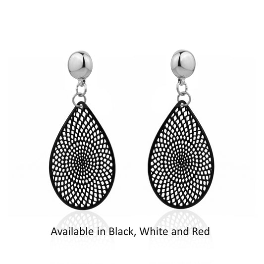 Ti-Go Black/red/white Teardrop Earrings