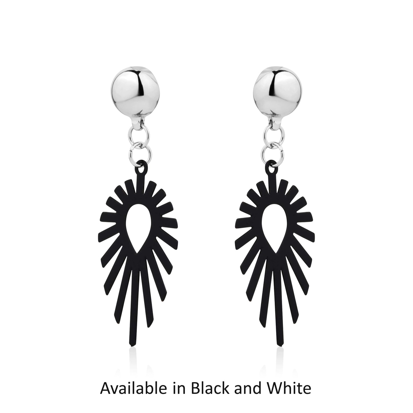 Boucles d'oreilles en forme de goutte d'eau noires/blanches Ti-Go Shine