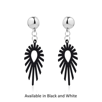 Boucles d'oreilles en forme de goutte d'eau noires/blanches Ti-Go Shine