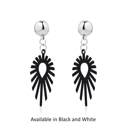 Ti-Go Shine Teardrop Black/white Earrings