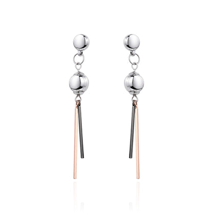 Three Toned interchangeable titanium earring. Detachable earrings for a truly hypoallergenic jewellery on a white background