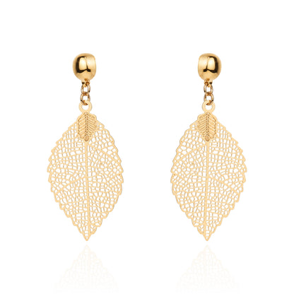 Leaf Earrings Magnetic titanium interchangeable earring system. Detachable earrings for a truly hypoallergenic jewellery on a white background