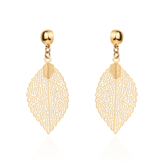Leaf Earrings Magnetic titanium interchangeable earring system. Detachable earrings for a truly hypoallergenic jewellery on a white background