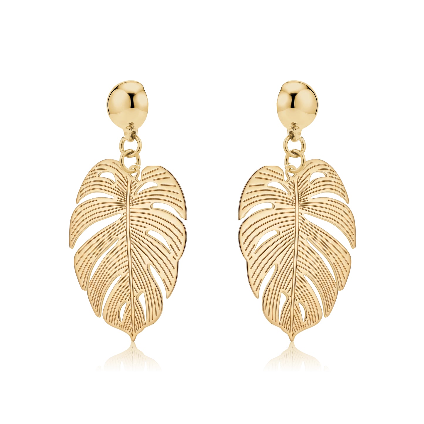 Magnetic Large Leaf Earrings. Detachable earrings for a truly hypoallergenic jewellery on a white background