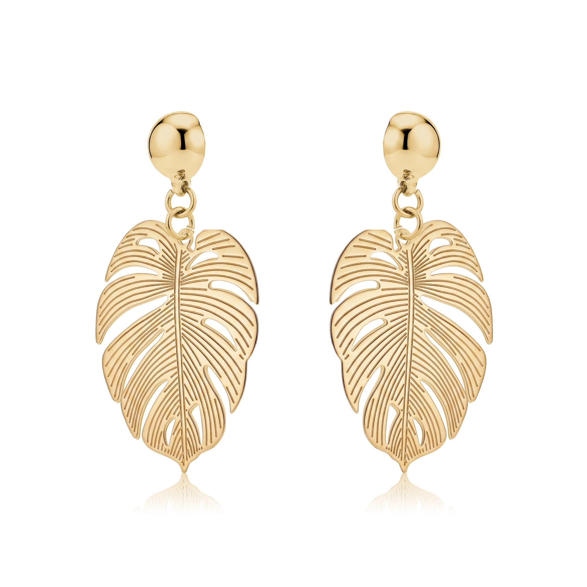 Magnetic Large Leaf Earrings. Detachable earrings for a truly hypoallergenic jewellery on a white background