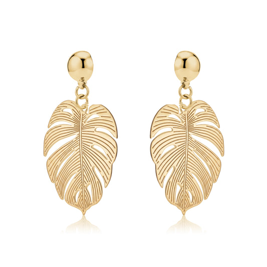 Magnetic Large Leaf Earrings. Detachable earrings for a truly hypoallergenic jewellery on a white background