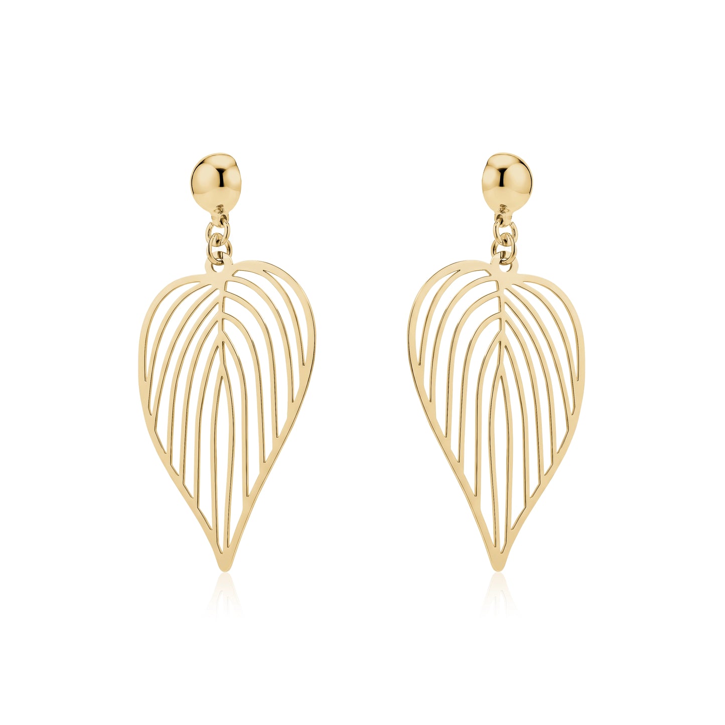 Tropical Leaves Earrings. Detachable earrings for a truly hypoallergenic jewellery on a white background