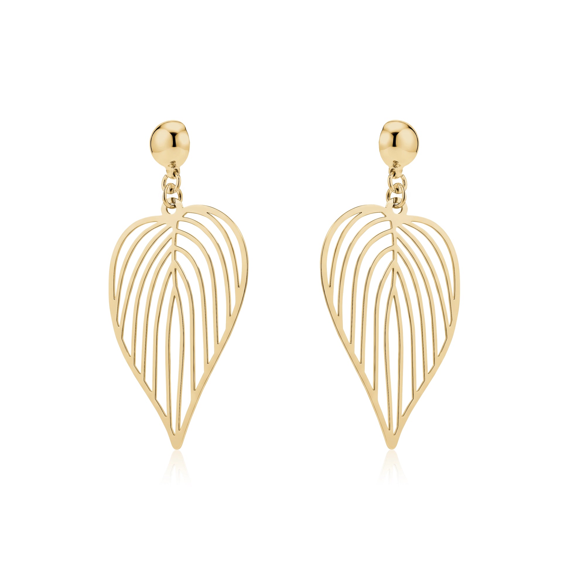 Tropical Leaves Earrings. Detachable earrings for a truly hypoallergenic jewellery on a white background