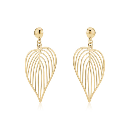 Tropical Leaves Earrings. Detachable earrings for a truly hypoallergenic jewellery on a white background