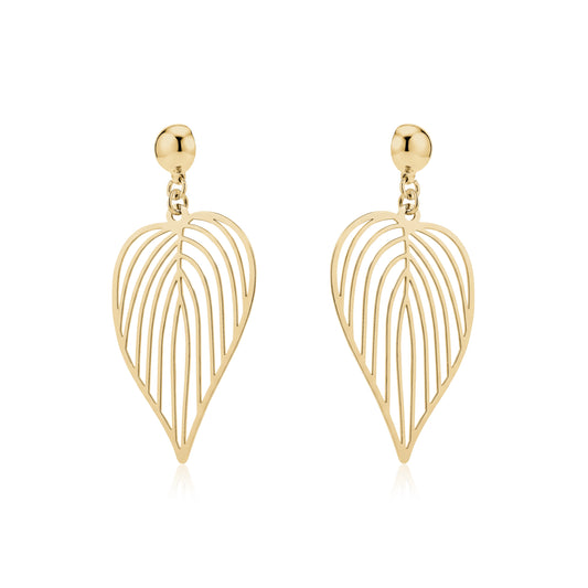 Tropical Leaves Earrings. Detachable earrings for a truly hypoallergenic jewellery on a white background