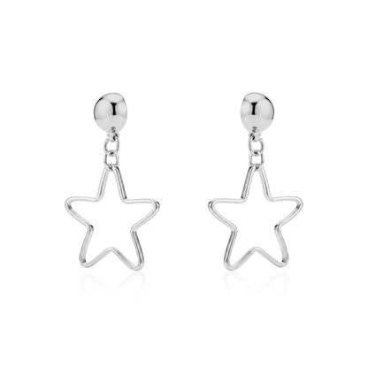 Magnetic Minimal Silver Star earrings. Detachable earrings for a truly hypoallergenic jewellery on a white background